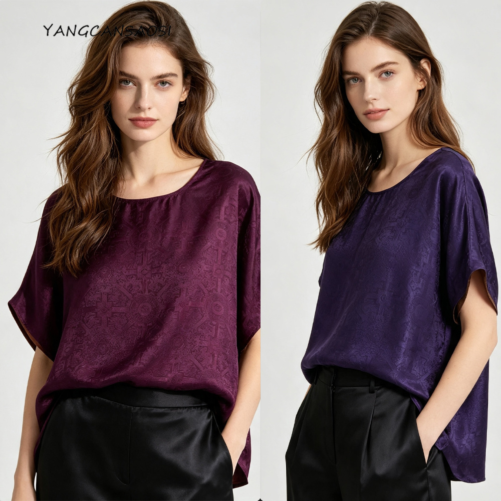 Silk Blouse - Camiseta Casual de Verão para Mulheres