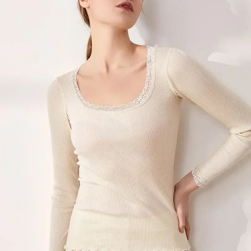 Silk Blouse - Outono e inverno seda amoreira roupa