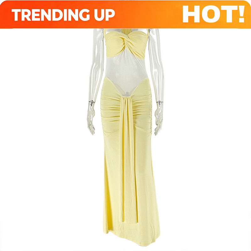 Midi Dress - Vestido Bodycon Halter Sem Costas Feminino,
