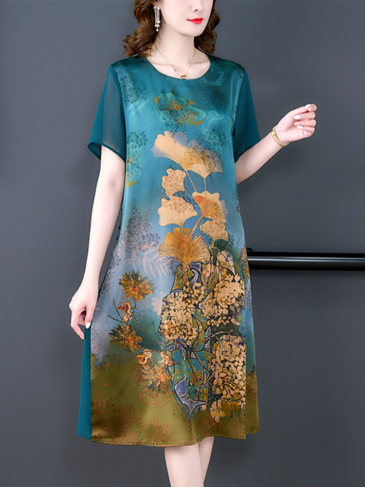Women'S Red Formal Wear - Vestido de noiva floral de seda