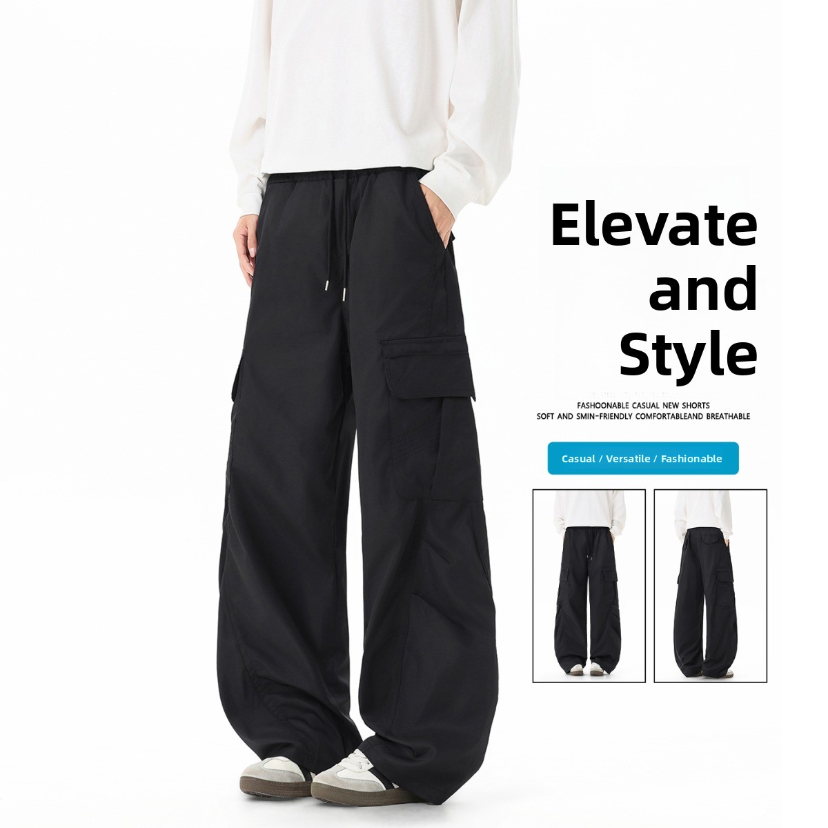 Tailored Trouser Wide - Calças de Moletom Esportivas Masculinas 3D