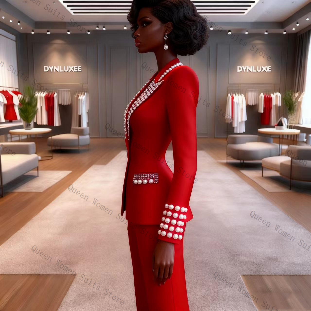 Conjunto de Calças Femininas V - Women'S Red Formal Wear avaliação e preço