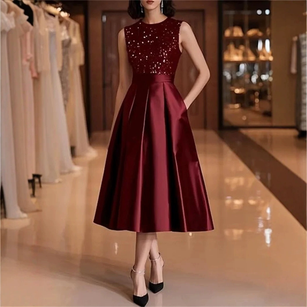 Vestido Midi de Cetim Bordado  - Midi Dress avaliação e preço