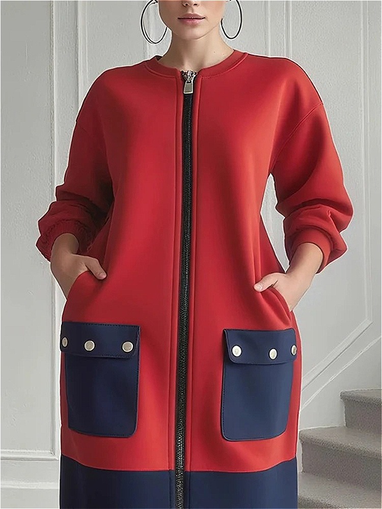 Modigirl contraste cor mangas  - Women'S Red Formal Wear avaliação e preço