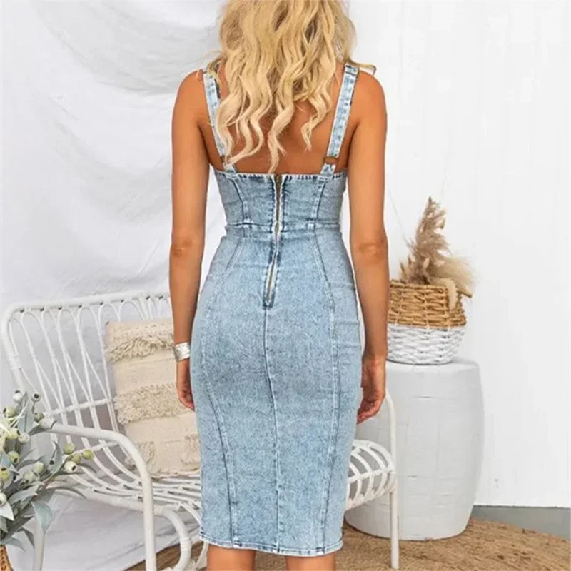 Vestido Jeans Vintage Feminino - Midi Dress avaliação e preço