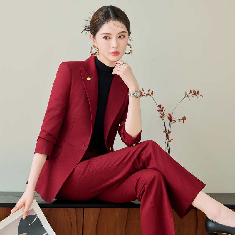 Conjunto de terno vermelho par - Women'S Red Formal Wear avaliação e preço