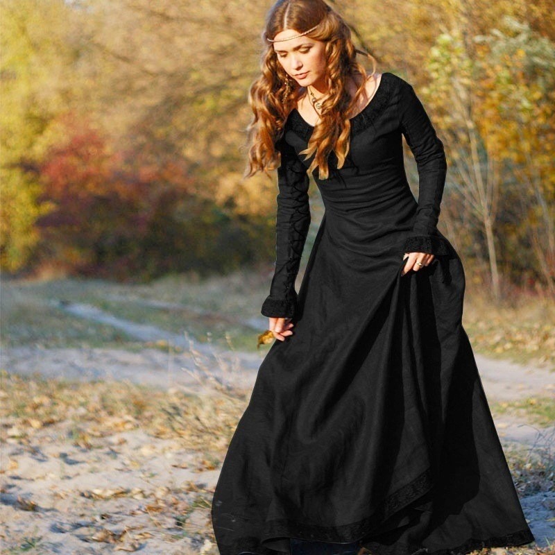 Vestido longo medieval feminin - Lace Dress avaliação e preço