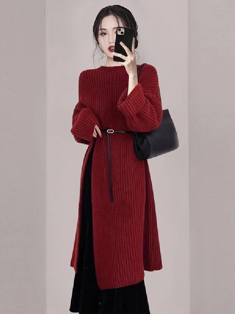 Vestido de Tricô Vermelho Eleg - Women'S Red Formal Wear avaliação e preço