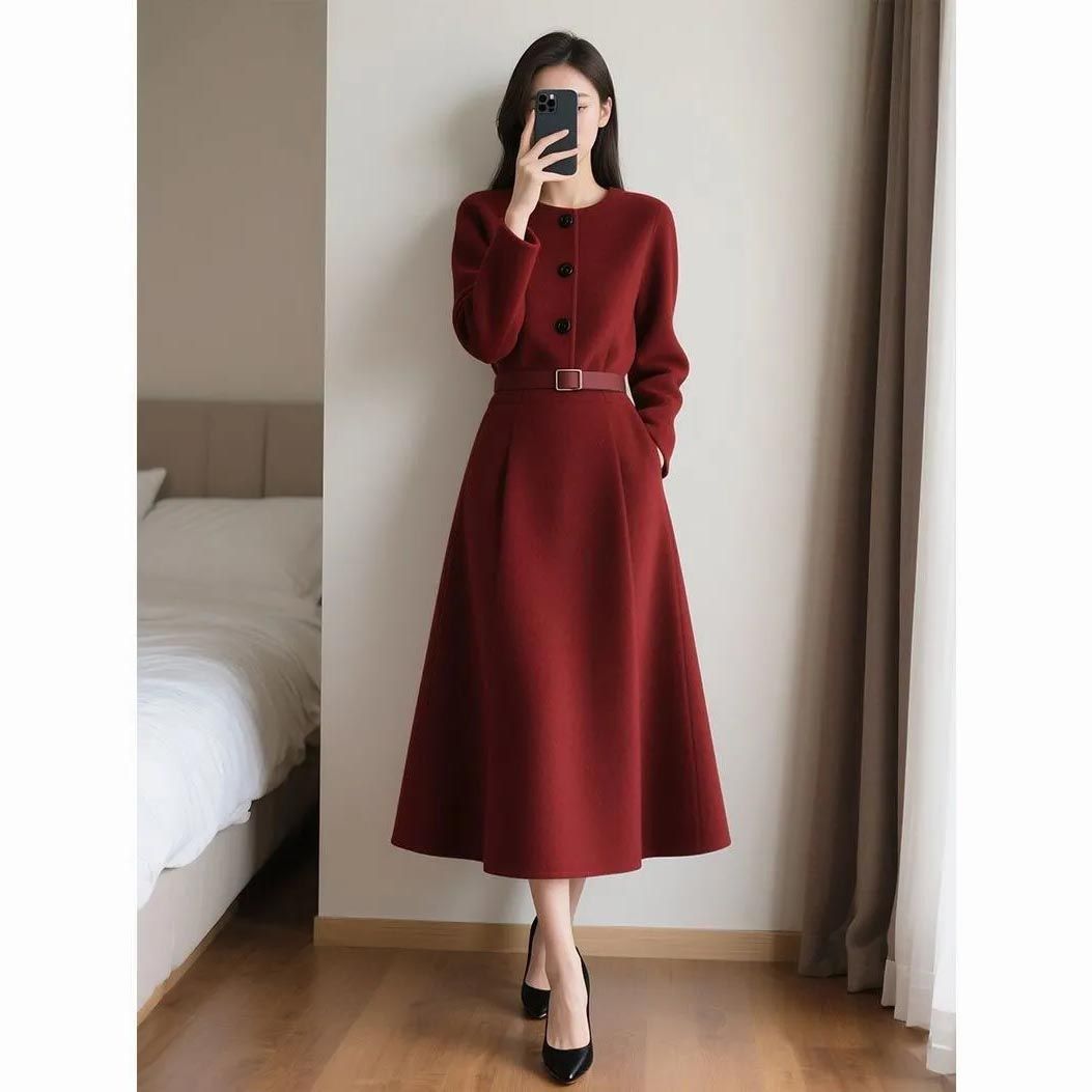 Vestido de Manga Longa com Cin - Women'S Red Formal Wear avaliação e preço
