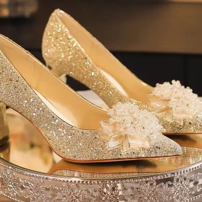 Strass flor bloco salto único  - Pump Heel Block avaliação e preço