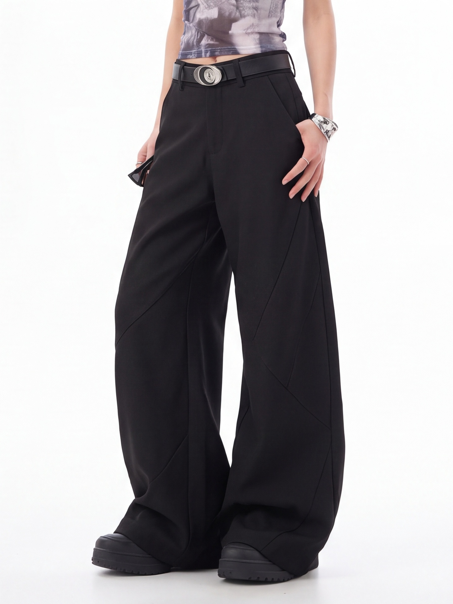 Calças Pretas de Cintura Alta  - Tailored Trouser Wide avaliação e preço